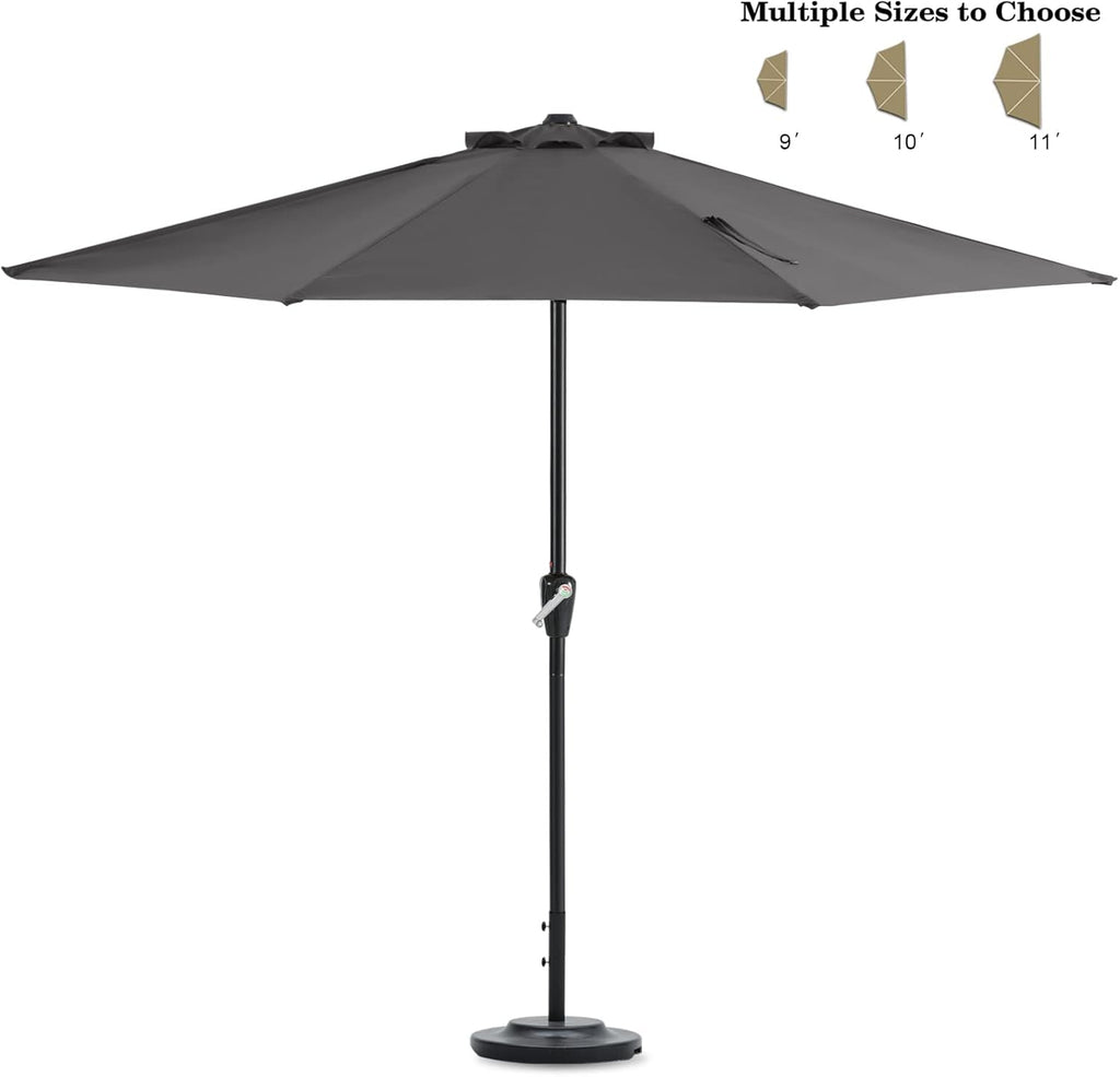 9FT Patio Half Umbrella Light Gray R613208