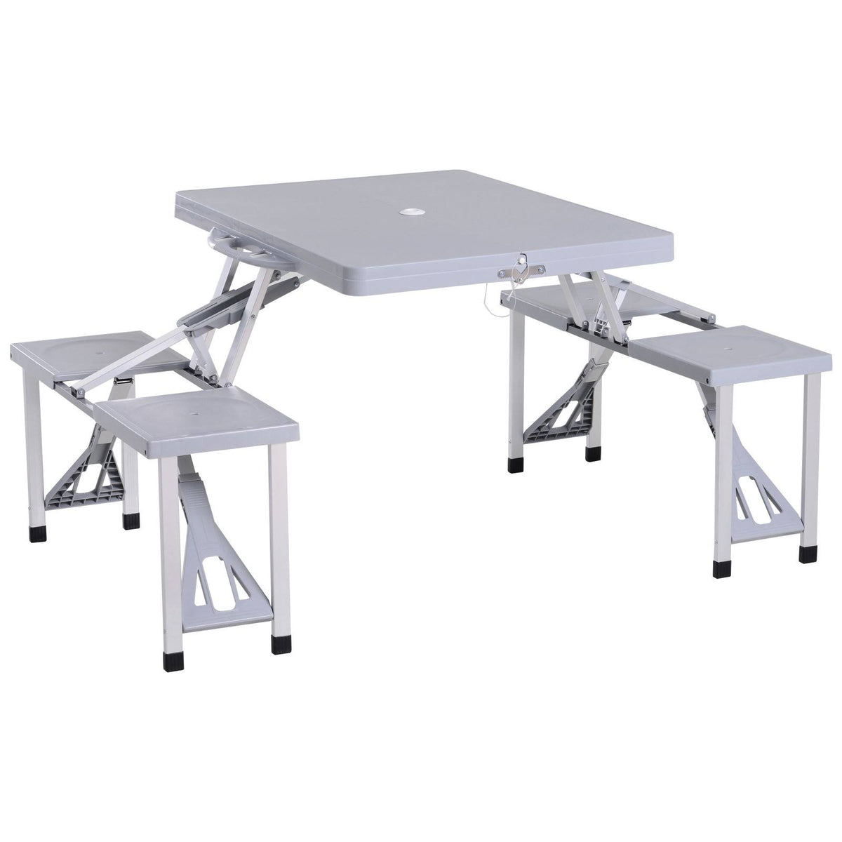 Camping Table with Chairs 4-Seat Set Foldable F445757