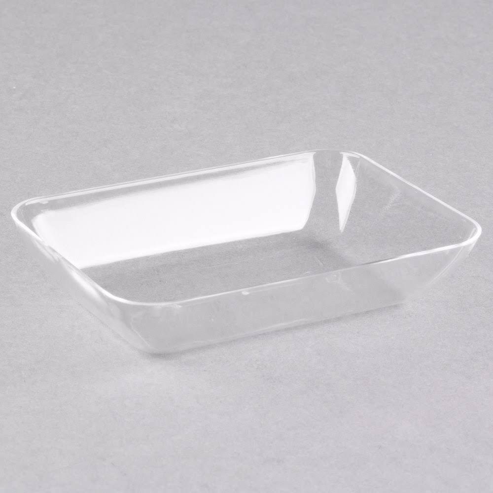 Clear Plastic Rectangular Tiny Tray - 200/Case H44209