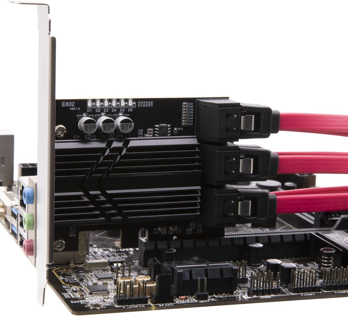 6 Port PCIe x4 SATA 3.0 Expansion Card with 6 SATA Cables K104857