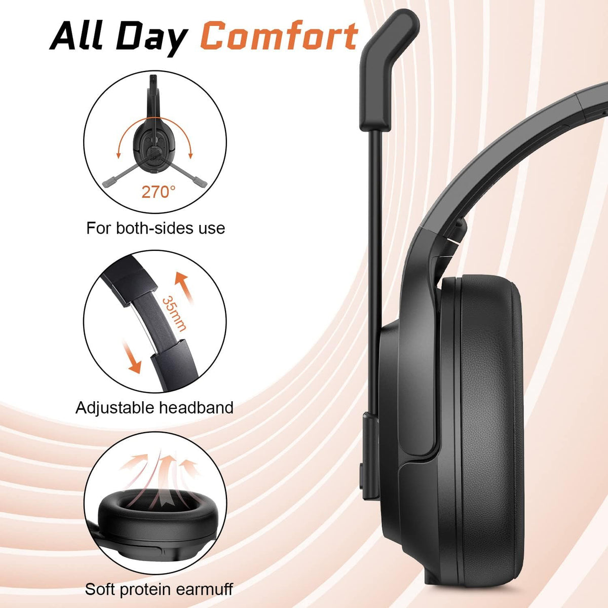 Noise Canceling Bluetooth Headset with Microphone Y6579