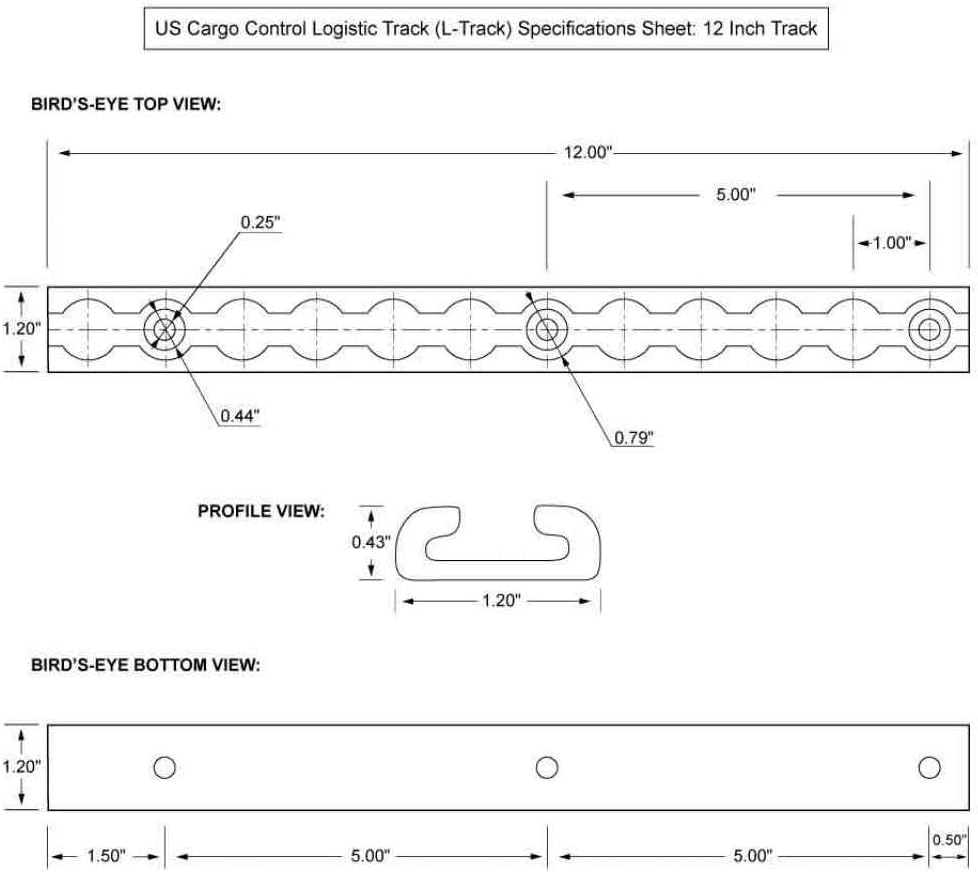 Aluminum L Track 12 Inch Length 4 Pack I9157