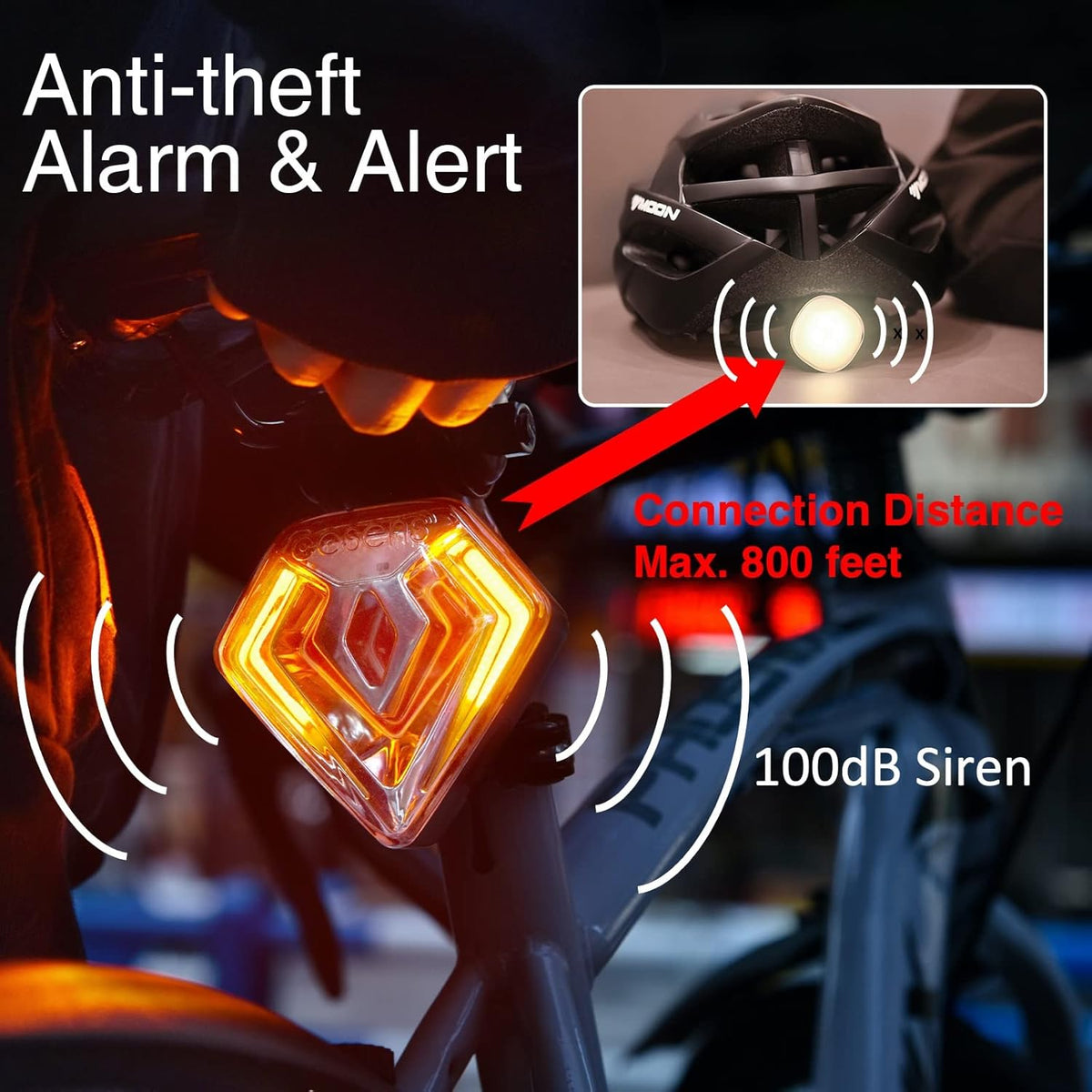 Smart Bike Tail Light with Theft Alarm and Turn Signals A516