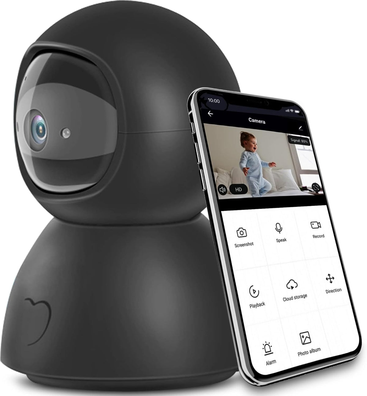 1080p WiFi Baby Monitor Indoor Security Camera with Night Vision H48141