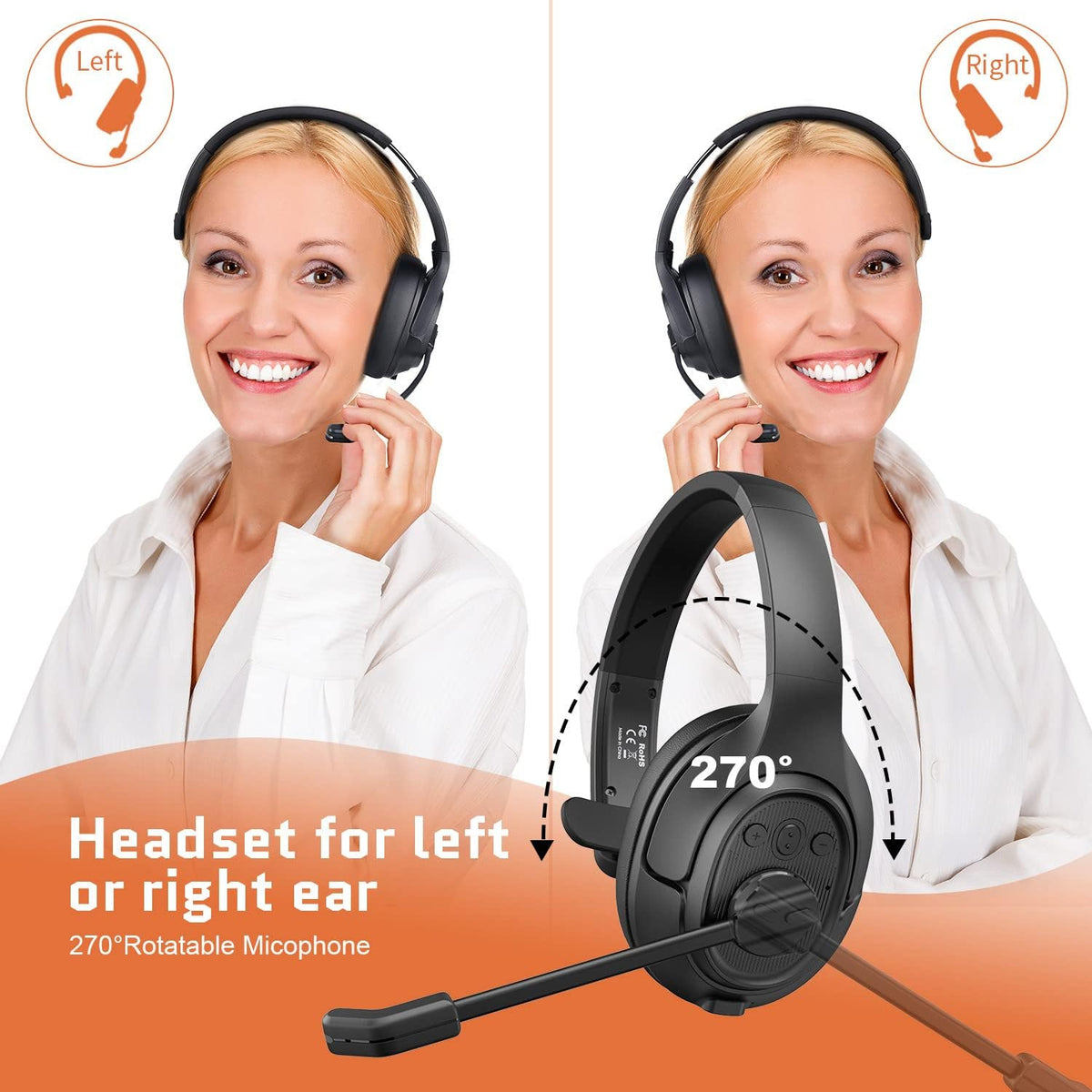 Noise Canceling Bluetooth Headset with Microphone Y6579