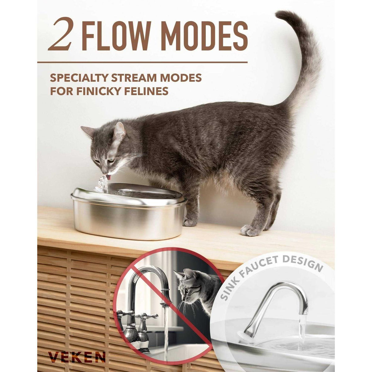2.5L Stainless Steel Automatic Pet Water Fountain P2408