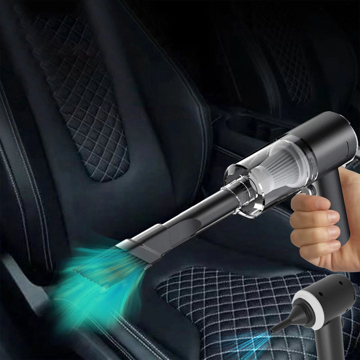 Cordless Handheld Car Vacuum Cleaner, 120W Rechargeable Mini Black U782