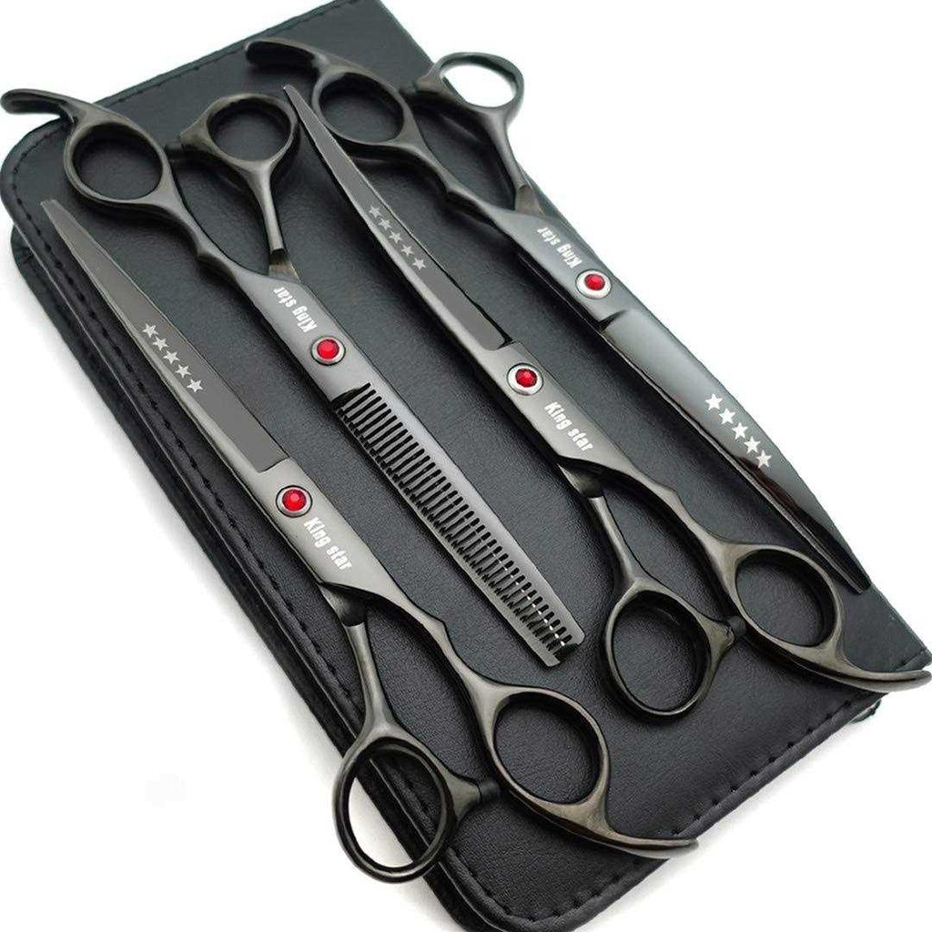 7.0in Titanium 4pcs Dog Grooming Scissors Set F10444