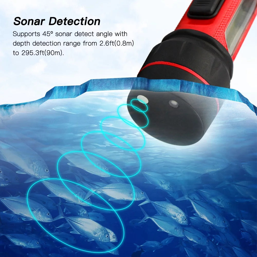 Arealer Sonar Ice Fishing Fishfinder with LED Underwater Light Wireless Handheld Fishfinder with 0.8-90m Detection Depth G3467