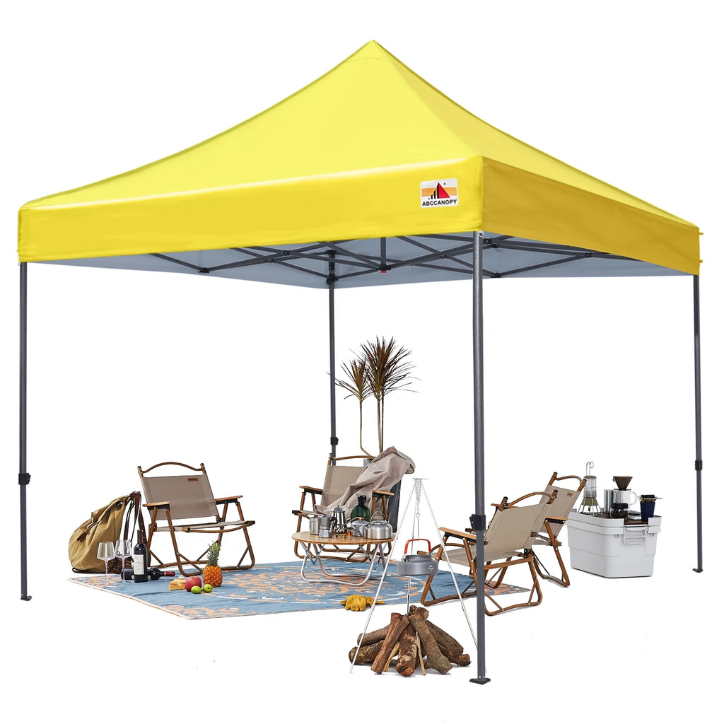 10 ft x 10 ft White Metal Pop-Up Canopy Tent with Walls Z739