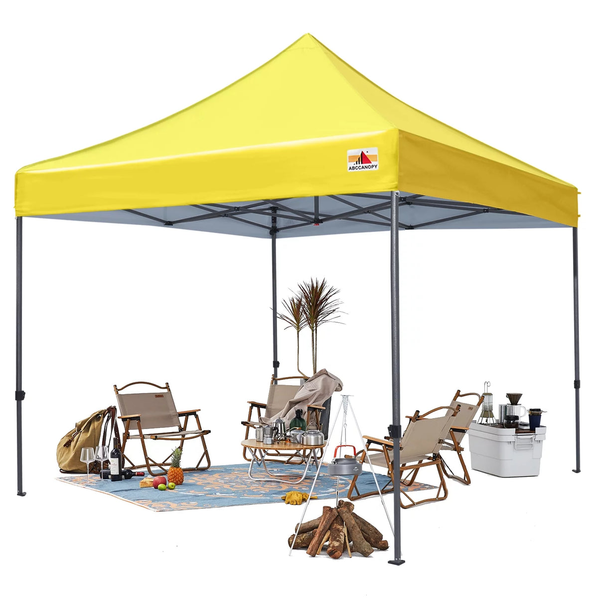 10 ft x 10 ft White Metal Pop-Up Canopy Tent with Walls Z739