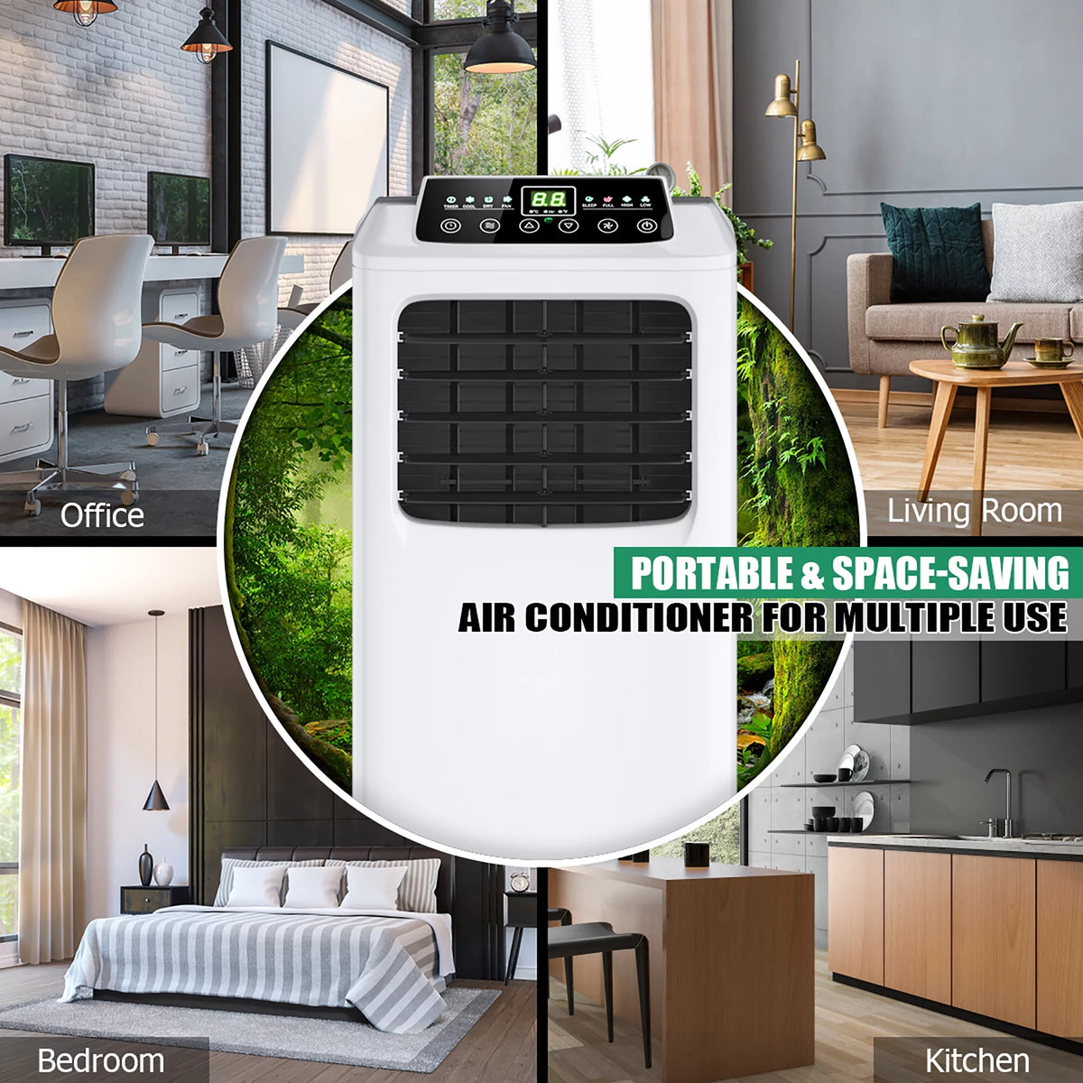5500 BTU 3-in-1 Portable Air Conditioner with Dehumidifier and Window Kit T52020