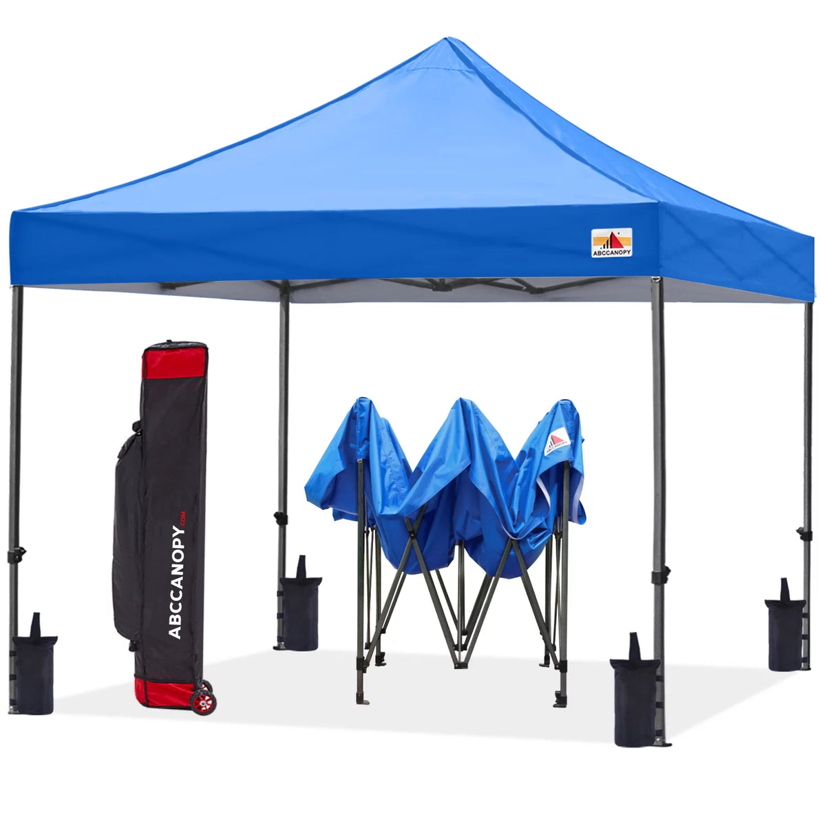 10 ft x 10 ft White Metal Pop-Up Canopy Tent with Walls Z739
