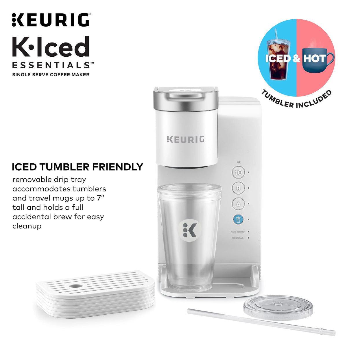 White Iced and Hot Single-Serve Coffee Maker V601