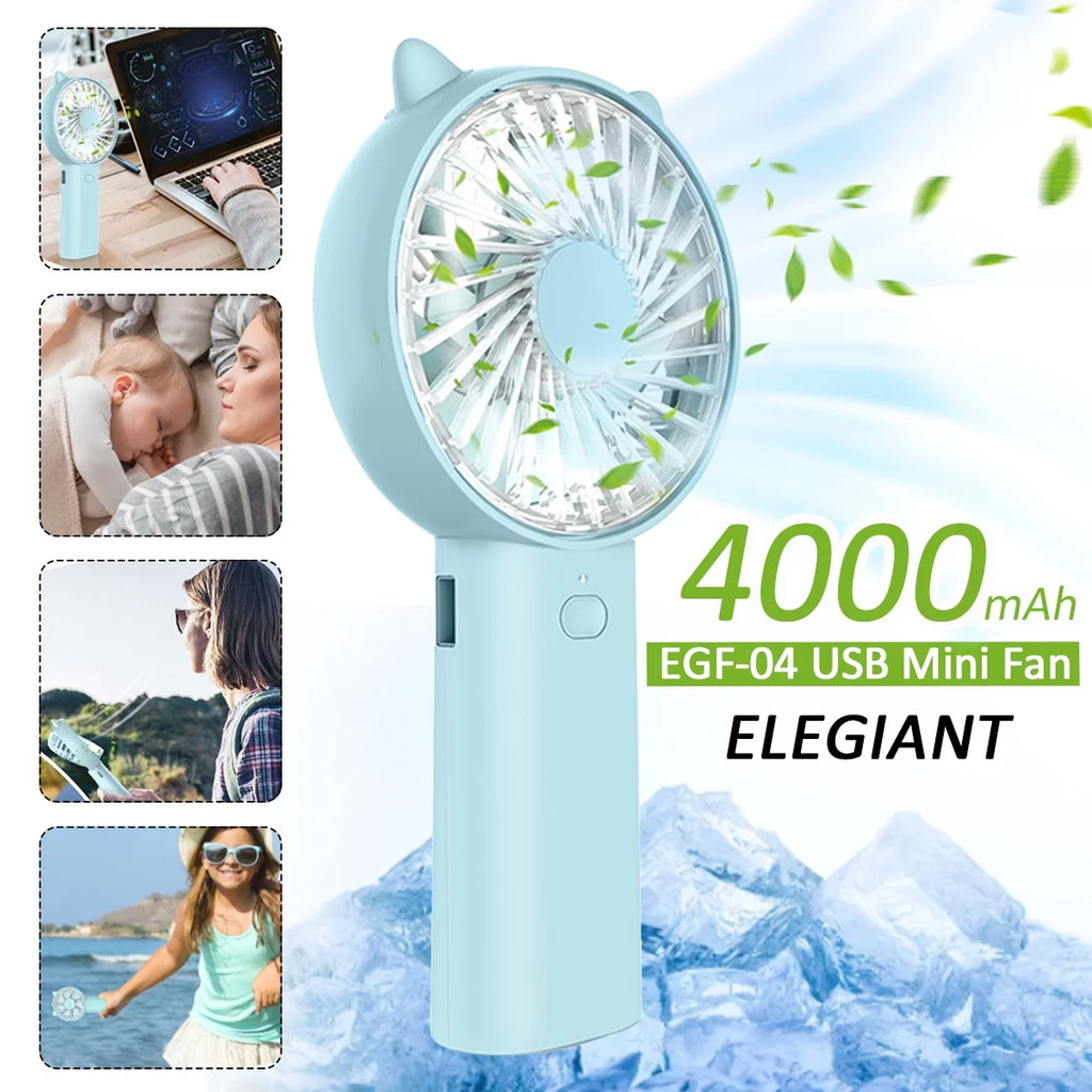 4 Speeds Mini Handheld Fan USB Rechargeable B851