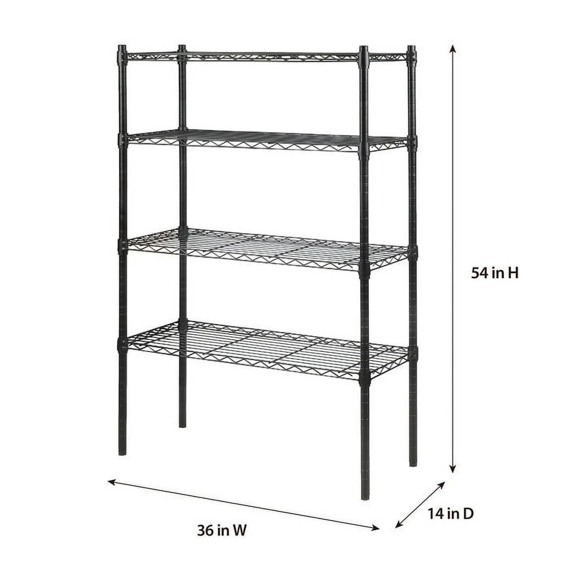 4 Tier Black Wire Shelf Unit I788706