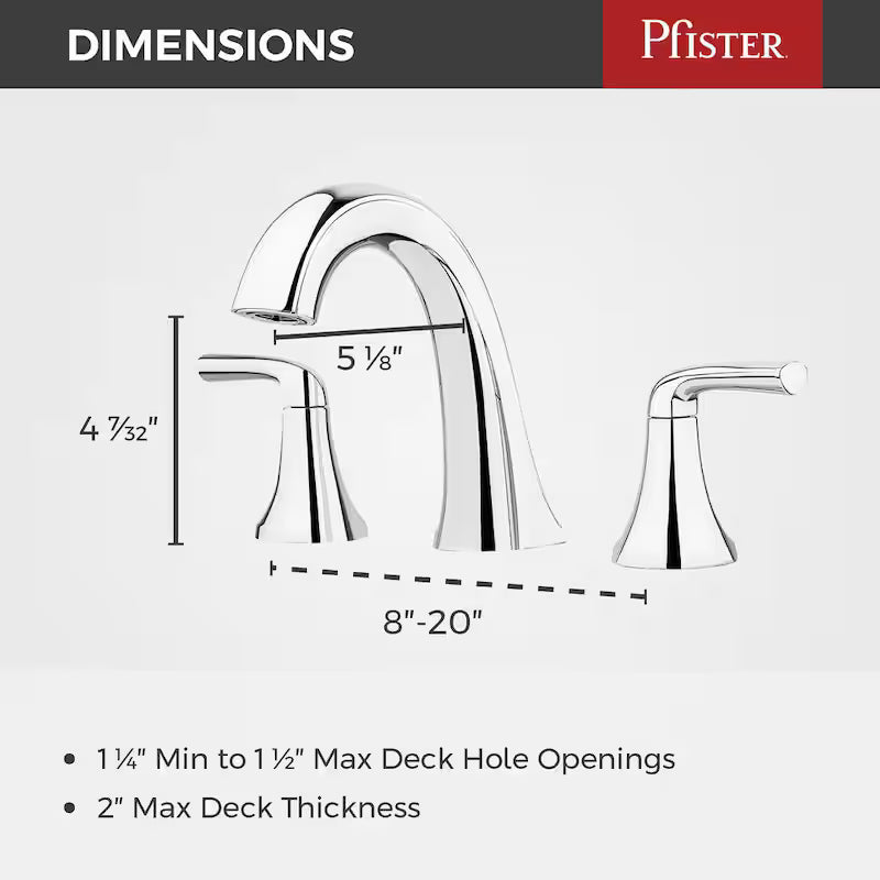 8 in. Widespread Double Handle Bathroom Faucet in Polished Chrome N7103