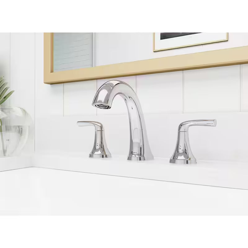 8 in. Widespread Double Handle Bathroom Faucet in Polished Chrome N7103