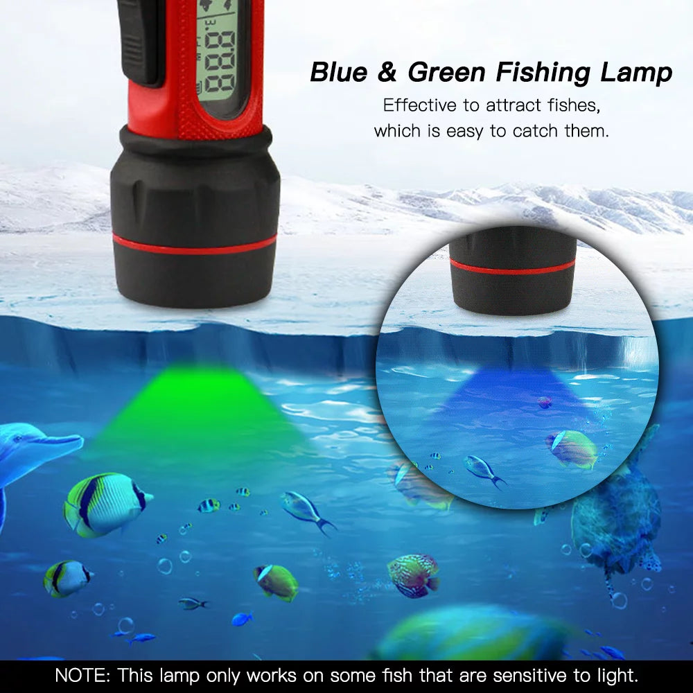 Arealer Sonar Ice Fishing Fishfinder with LED Underwater Light Wireless Handheld Fishfinder with 0.8-90m Detection Depth G3467