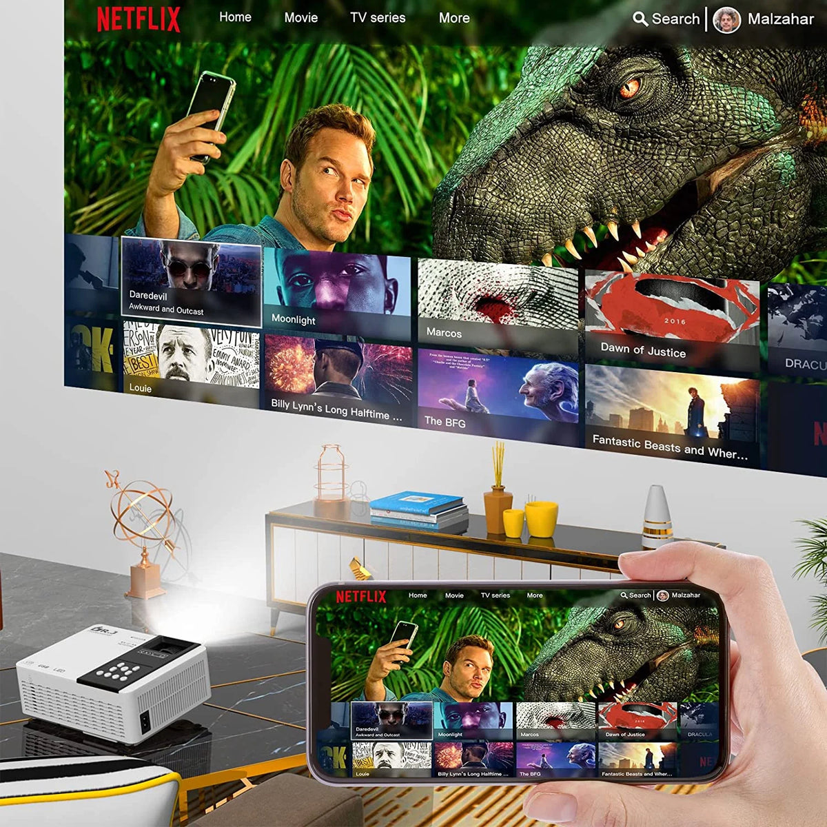 5G WiFi Bluetooth Projector B470