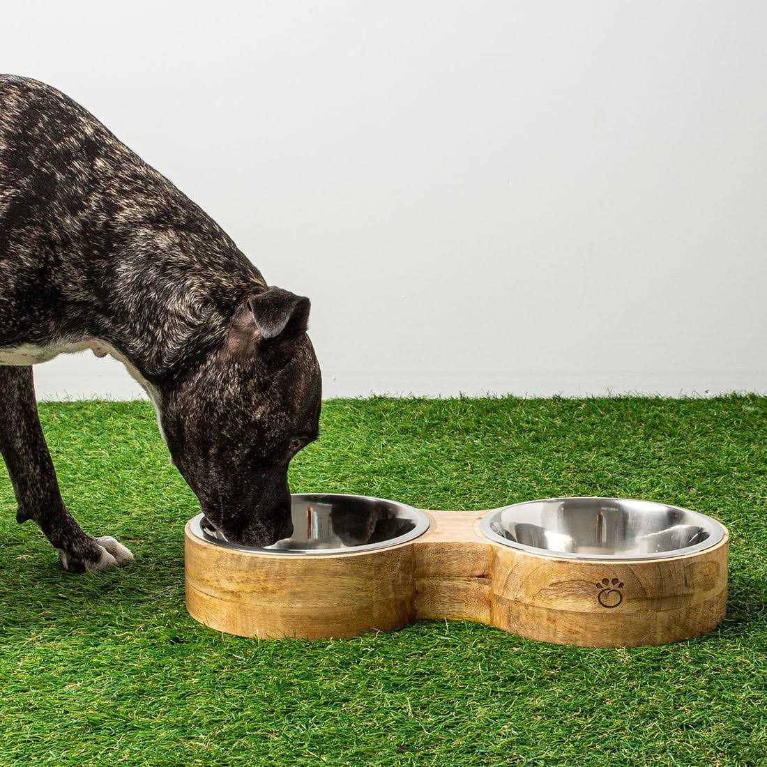 Wood & Metal Pet Feeder B59452