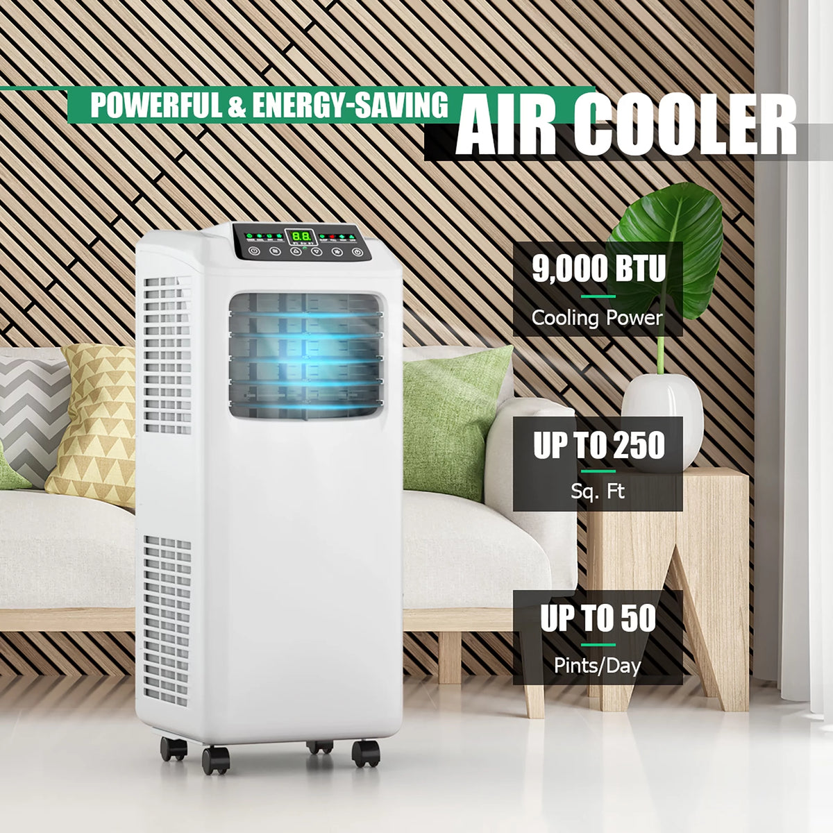 5500 BTU 3-in-1 Portable Air Conditioner with Dehumidifier and Window Kit T52020